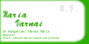 maria varnai business card
