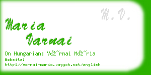 maria varnai business card